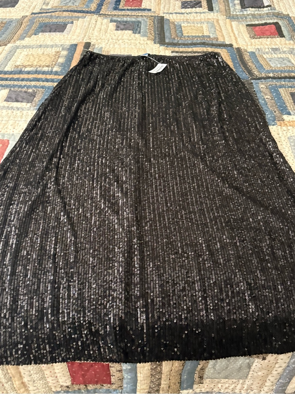 Old Navy Black Sequined Midi Skirt